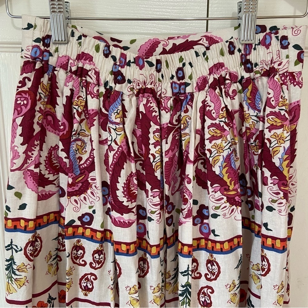Caroline Constas NWT Linen Floral Printed Long Midi Skirt Size XS - Picture 10 of 15